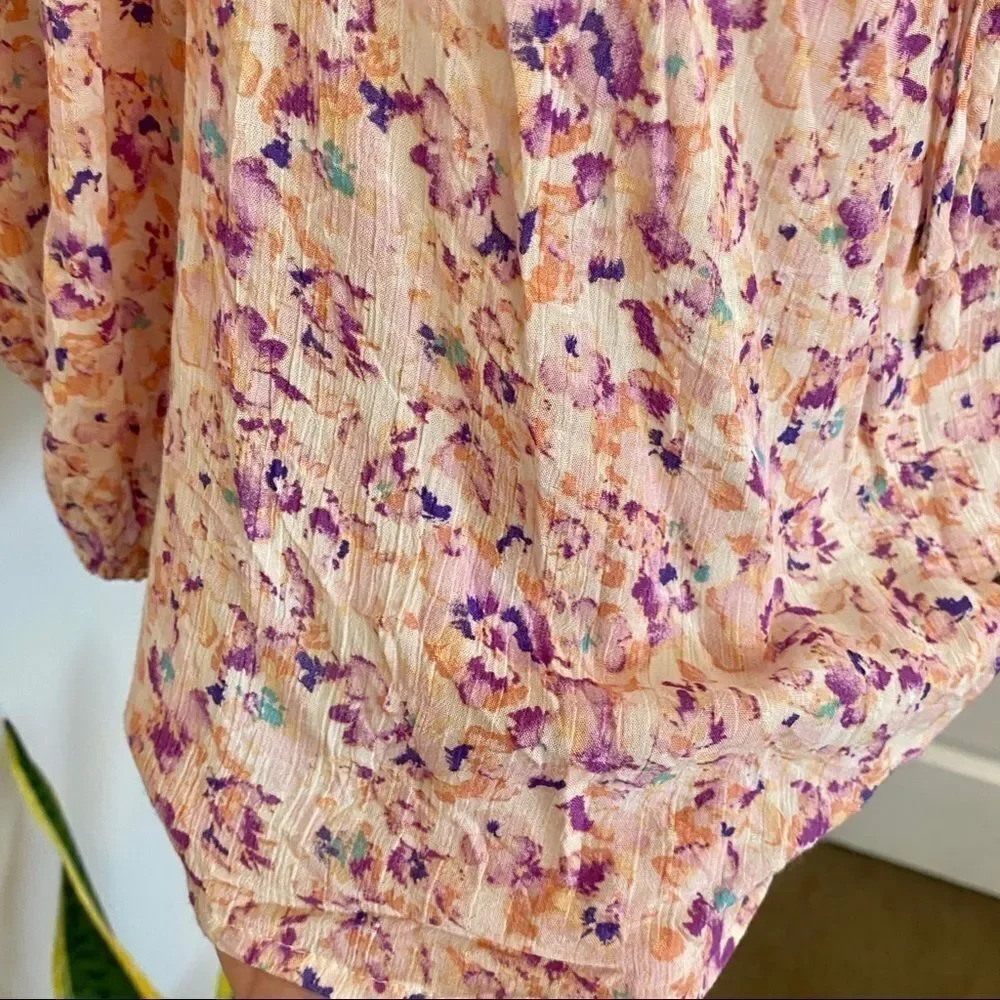 Azoe Floral Square Neck Tie Blouse - Picture 5 of 9